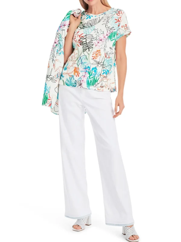 MARC CAIN Leaf Printed T-shirt