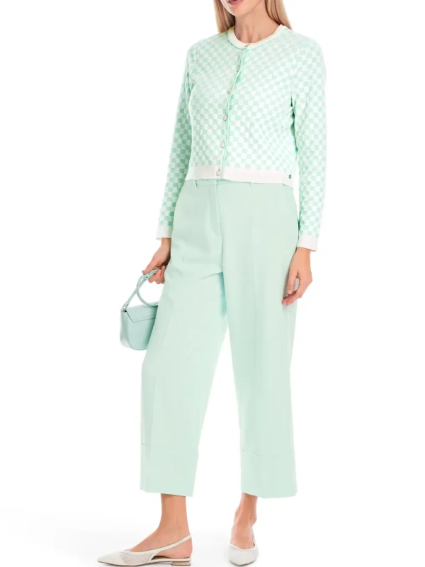 MARC CAIN Mint Check Cardigan