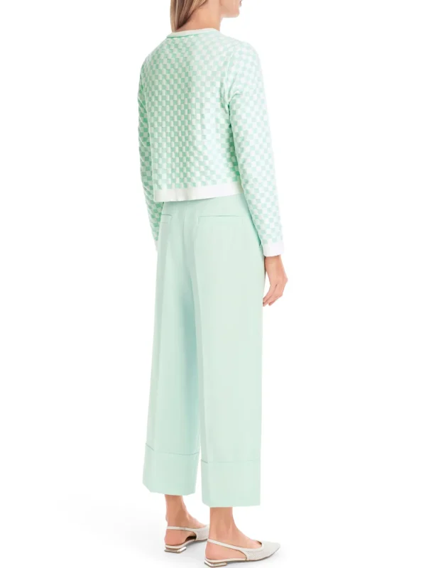 MARC CAIN Mint Check Cardigan