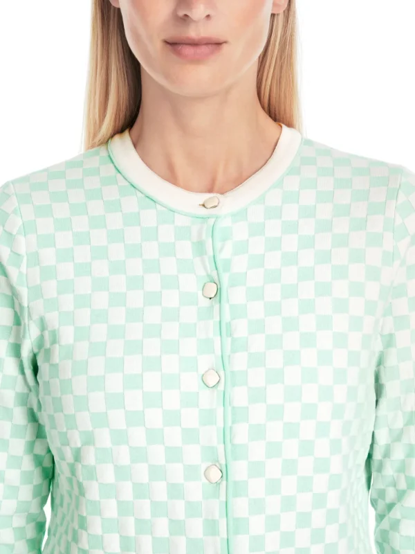MARC CAIN Mint Check Cardigan