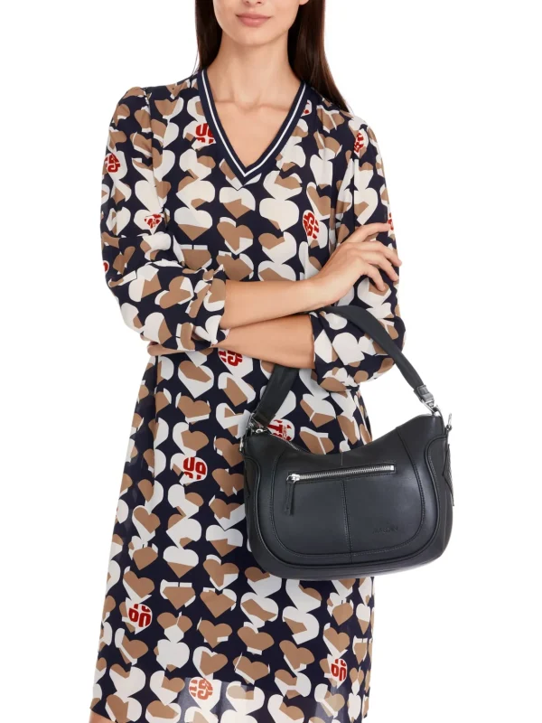 MARC CAIN Navy Dress With Hearts