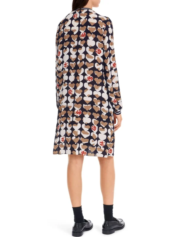 MARC CAIN Navy Dress With Hearts