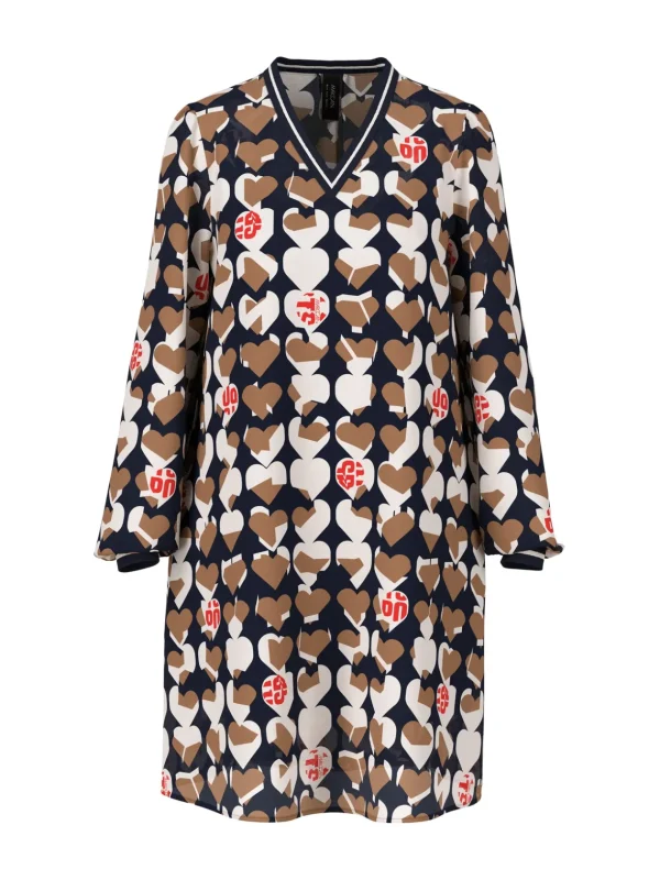 MARC CAIN Navy Dress With Hearts