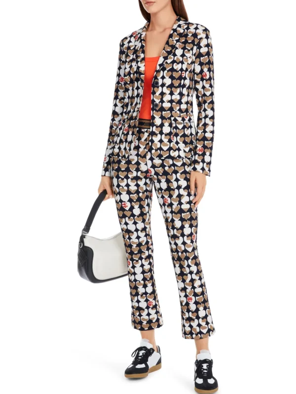 MARC CAIN Navy Jacket With Hearts
