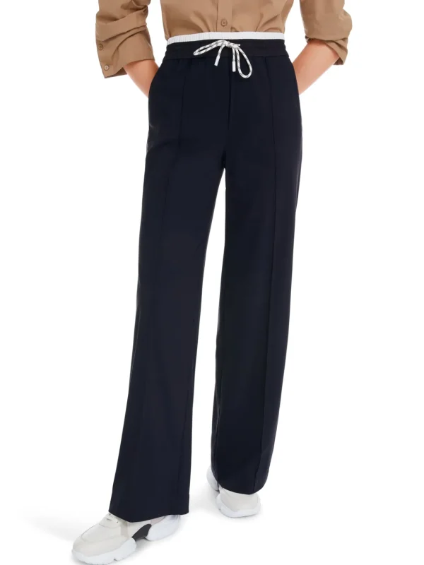 MARC CAIN Navy Tie Trousers
