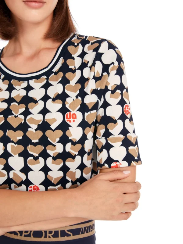 MARC CAIN Navy t-Shirt With Hearts