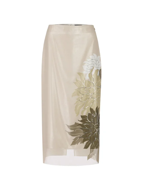 MARC CAIN Pencil skirt with floral pattern