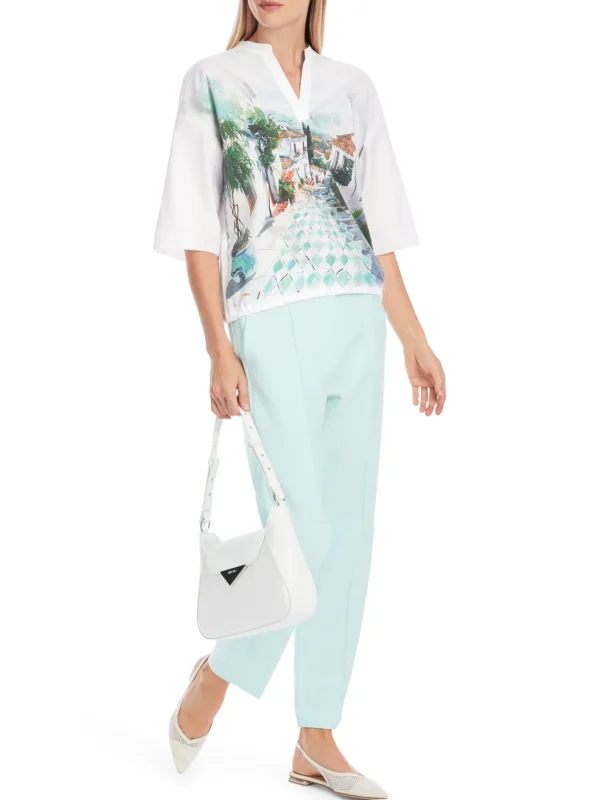 MARC CAIN Printed White Blouse