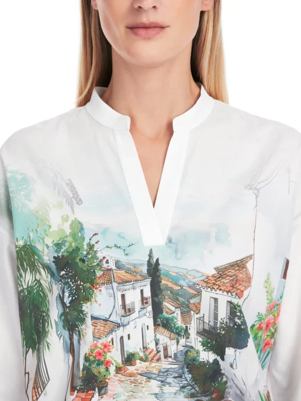 MARC CAIN Printed White Blouse