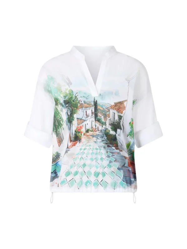 MARC CAIN Printed White Blouse