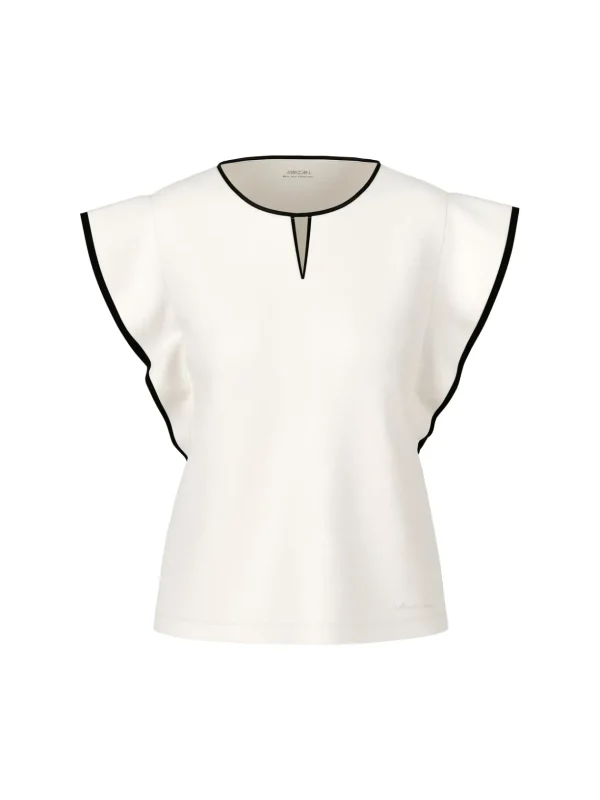MARC CAIN White Blouse With Black Detail
