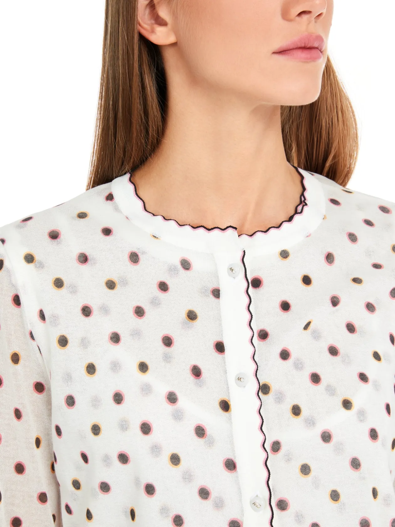 marc_cain_white_cardigan__3.webp MARC CAIN White Cardigan With Red Spots