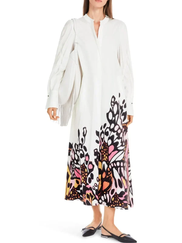 MARC CAIN White Dress With Floral Design