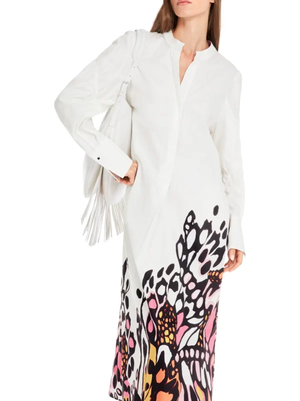 MARC CAIN White Dress With Floral Design