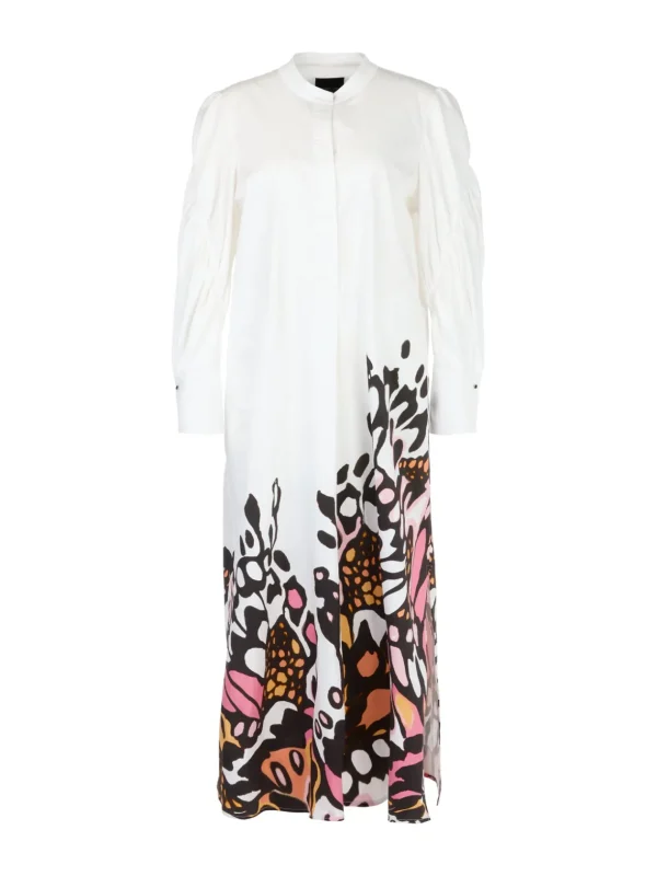 MARC CAIN White Dress With Floral Design