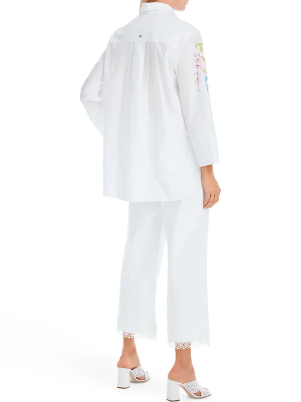 MARC CAIN White Leaf Print Blouse