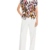 MARC CAIN White Top with Colourful Butterfly Design
