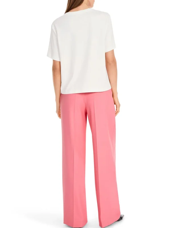 MARC CAIN White T-Shirt With Butterfly