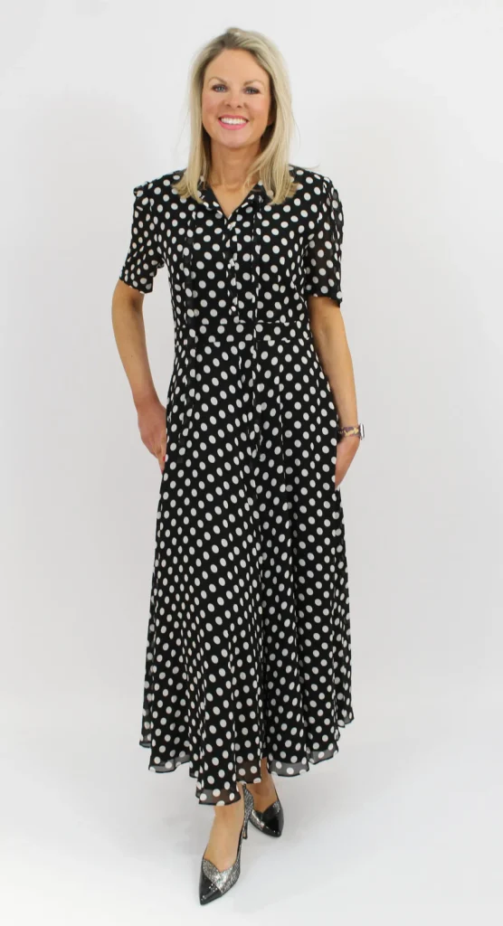 MARELLA Black & White Pokka Dot Dress