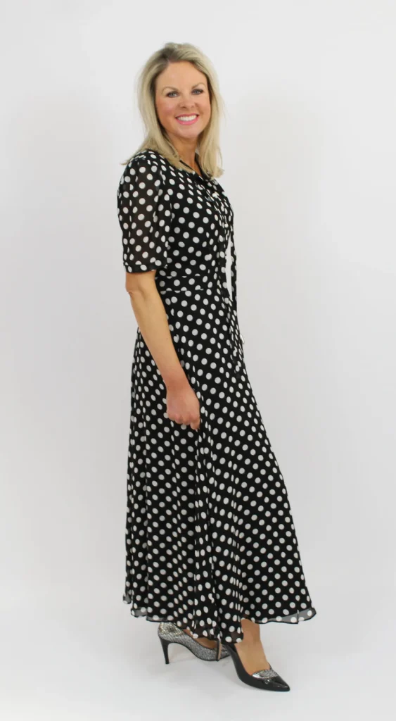MARELLA Black & White Pokka Dot Dress