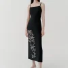 MARELLA Black Satin Sheath Dress