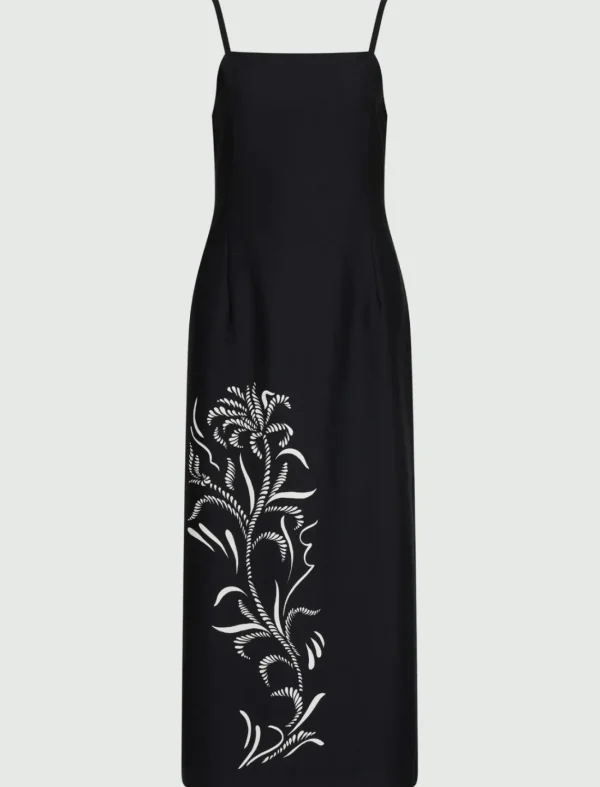 MARELLA Black Satin Sheath Dress