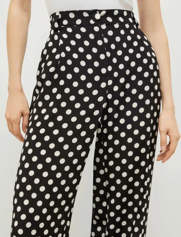 MARELLA Black Silk Polka Dot Trousers