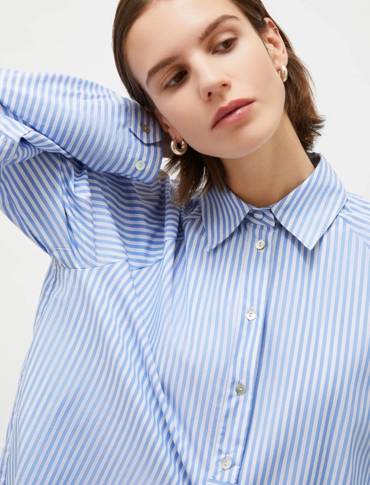 marella_blue_pinstripe_ro_3.webp MARELLA Blue Pinstripe Rose Shirt