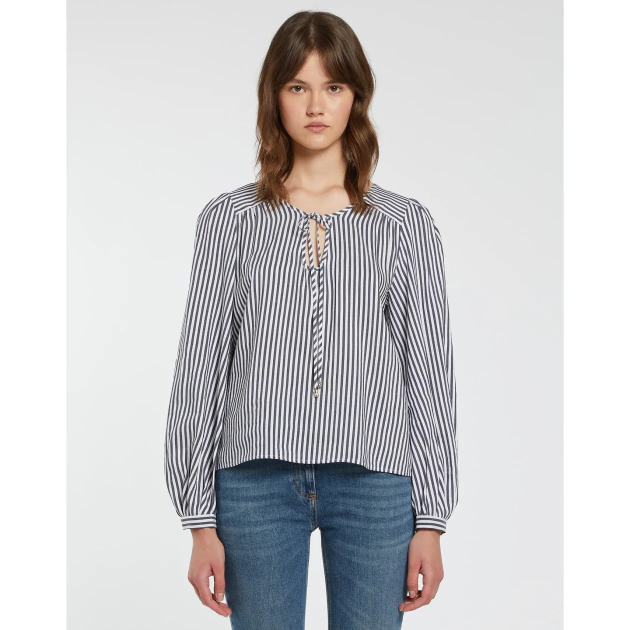 marella_navy_pinstripe_bl_0.webp MARELLA Navy Pinstripe Blouse