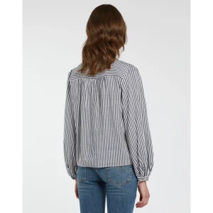 MARELLA Navy Pinstripe Blouse