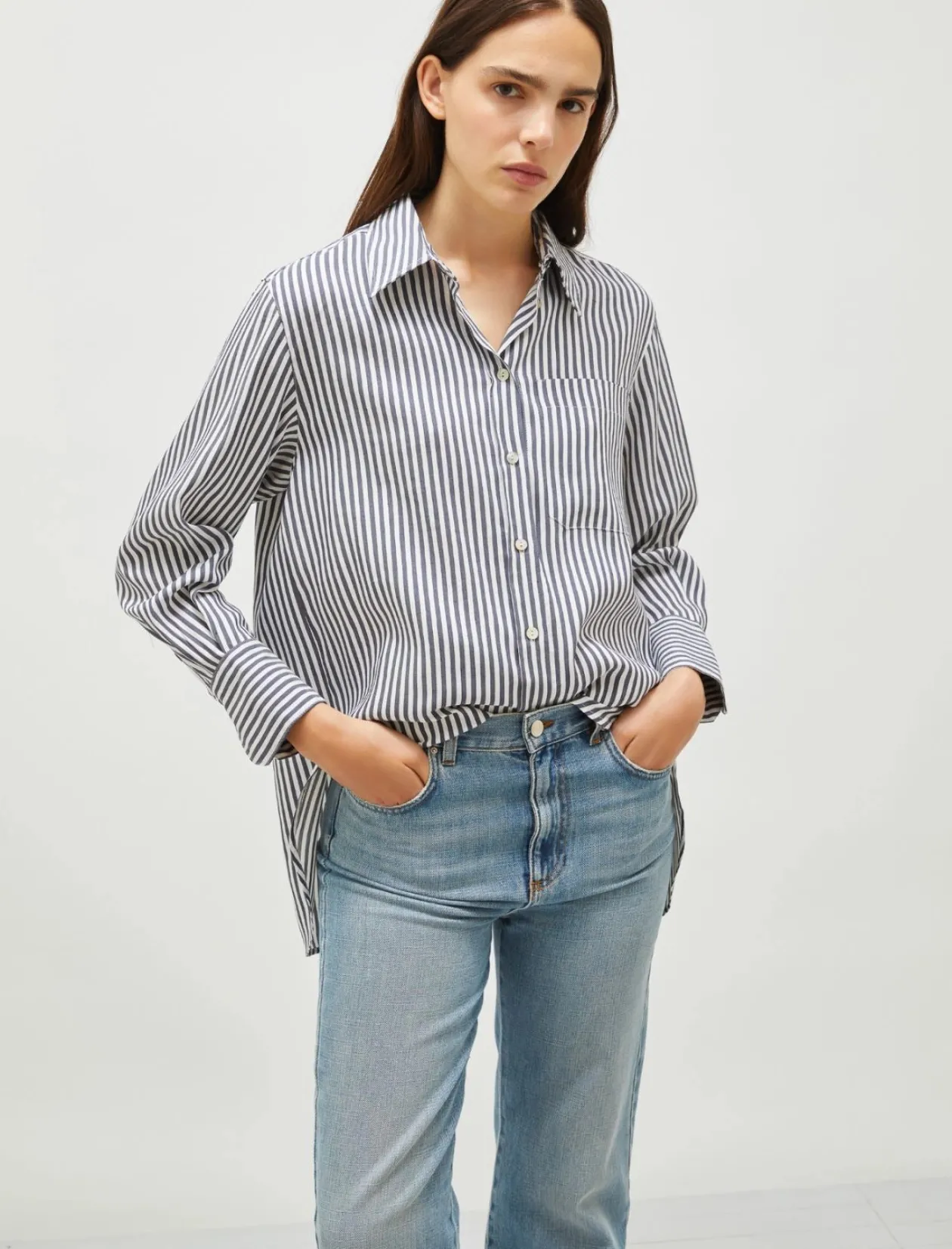 marella_navy_striped_shir_1.webp MARELLA Navy Striped Shirt