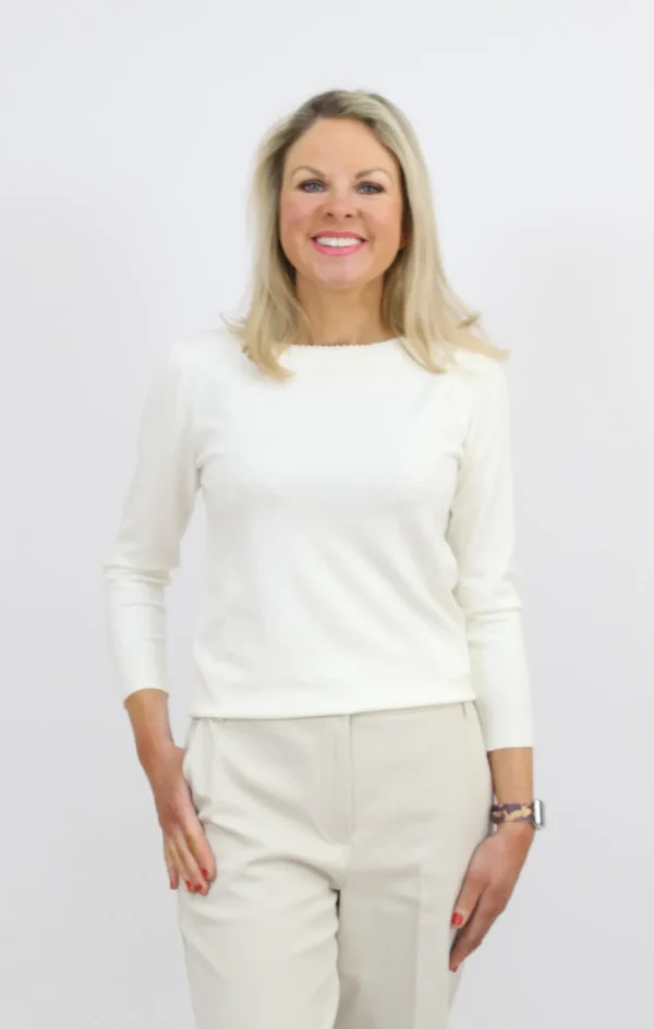 MARELLA Off-White Jumper With Pearl Neckline