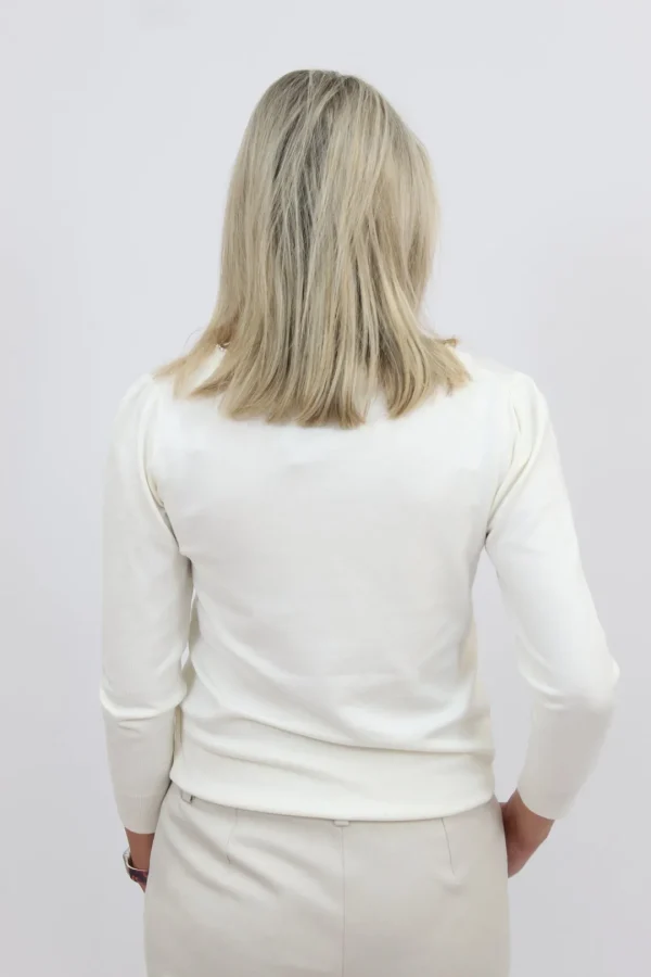 MARELLA Off-White Jumper With Pearl Neckline