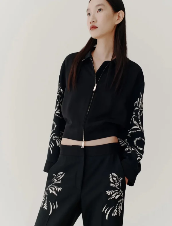 MARELLA Satin Bomber Black Jacket
