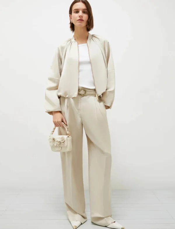 MARELLA Viscose Linen Bomber Jacket