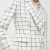 MARELLA White Check Blazer