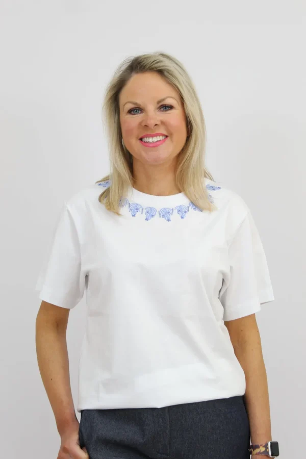 MARELLA White Embroidered T shirt