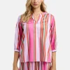 MILANO Pink Stripy Silk Blouse