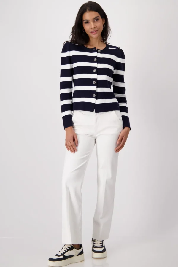 MONARI Navy & White Stripe Jacket