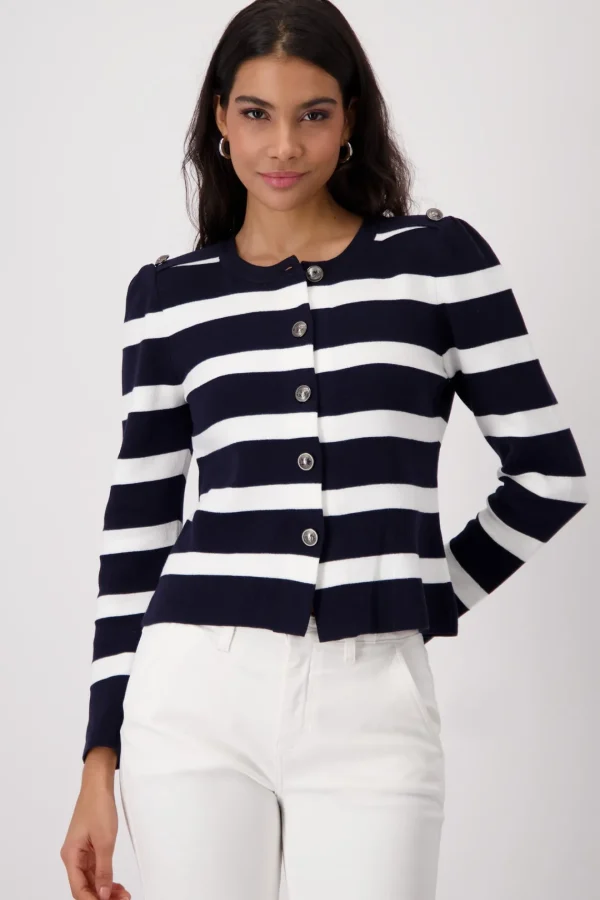 MONARI Navy & White Stripe Jacket