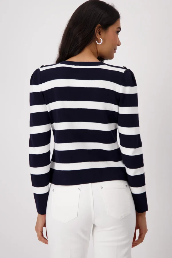 MONARI Navy & White Stripe Jacket