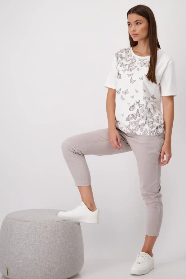 MONARI White T-shirt With Butterflies