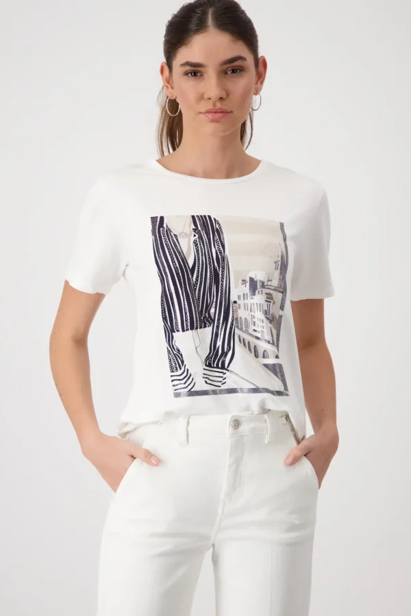 MONARI White T-shirt With Design