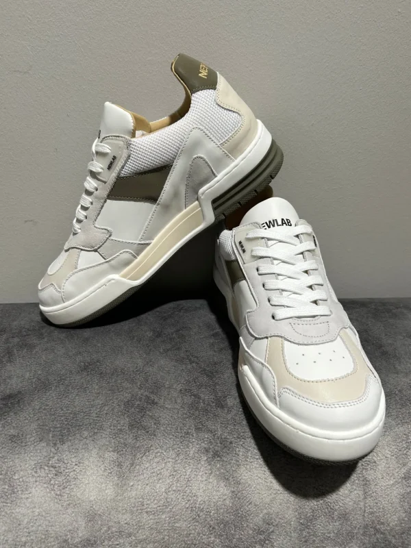 NEWLAB White & Green Trainers